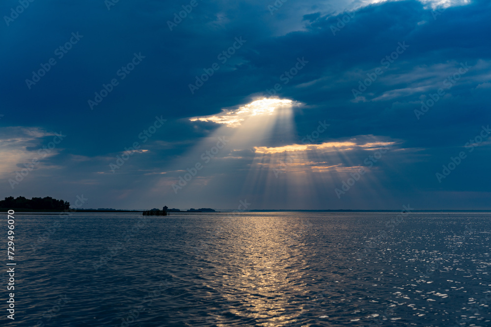 The Great Russian Volga River and its banks.