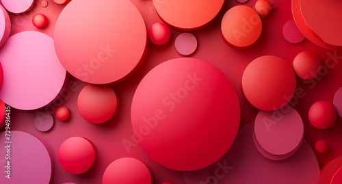 A vibrant and joyful gathering of colorful red circles adorned with heart-shaped balloons, creating a playful and lively atmosphere reminiscent of a fun-filled party supply store