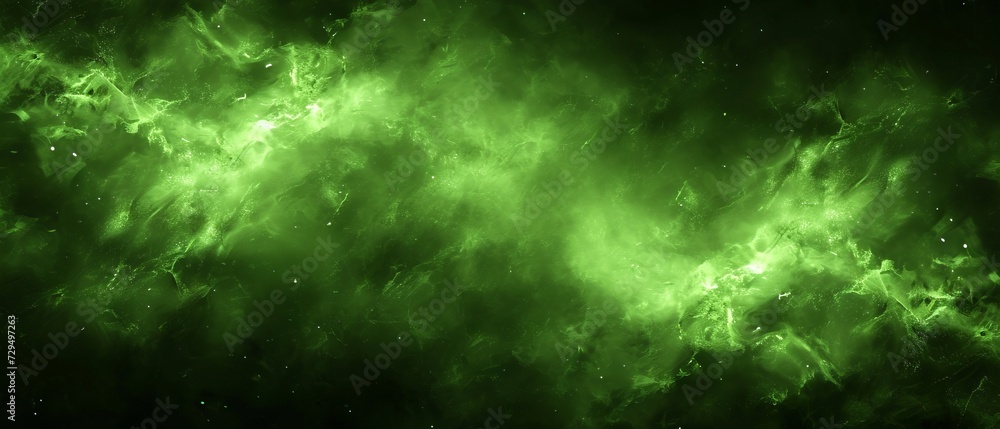 Fototapeta premium Vibrant Green Space Filled With Stars and Dust