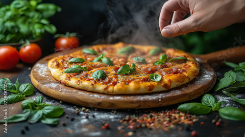 italian peperoni pizza photo