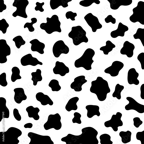 Cow seamless pattern. Cow print. Cow spots for fashion print design, web, cover. Vector and Illustration.