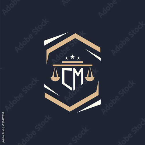 CM Initials Law Firm Logo Design Lawyer Justice Attorney Law Logo Vector