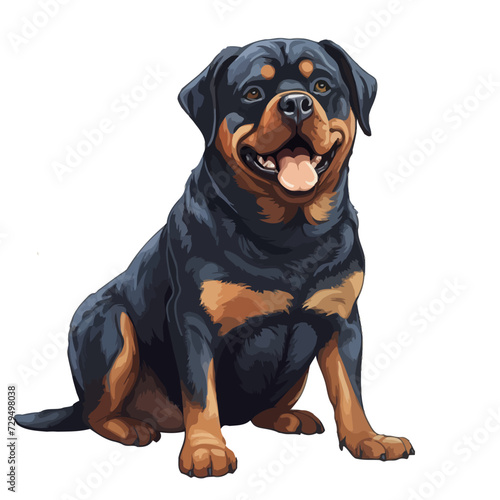 Rottweiler Dog, realistic Illustration, Vector Graphic, realistic Style, isolated