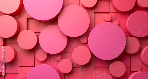 A vibrant cluster of pink circles exuding a playful and whimsical energy with their bold colorfulness
