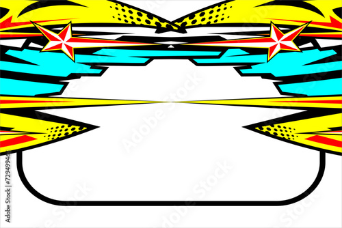 vector abstract racing background design with a unique striped pattern and a combination of bright colors and a star effect that looks cool