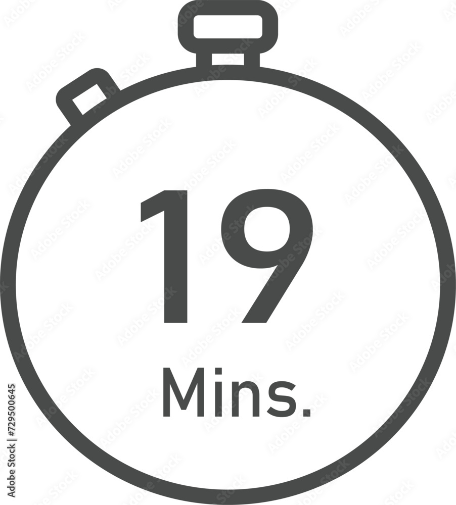 19 minutes timer vector sign suitable for many uses 19 minutes timer vector sign suitable for many uses