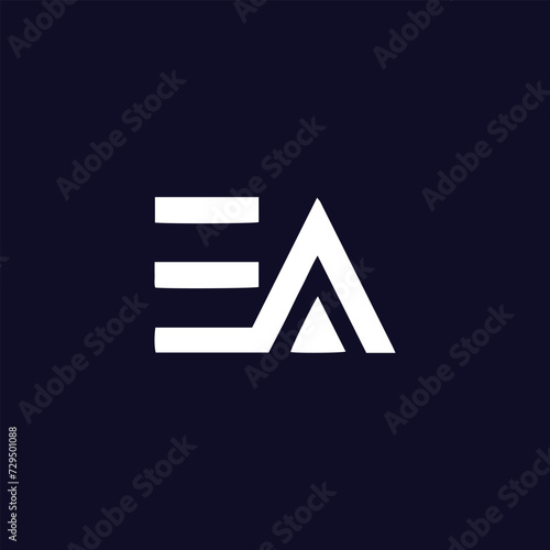 letters ea and ae text logo design vector photo