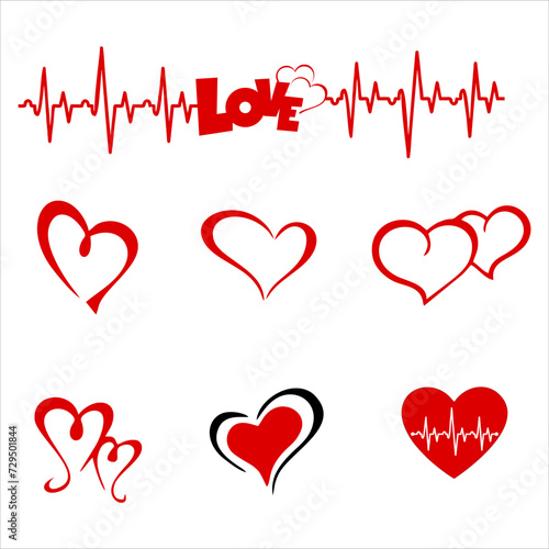 Medicine Heart rate Electrocardiography. Vector illustration.