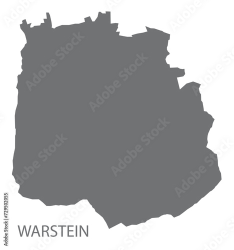 Warstein German city map grey illustration silhouette shape