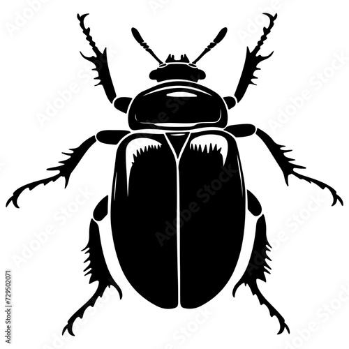 Scarab beetle flat vector icon