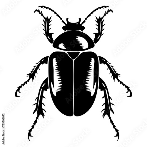 Scarab beetle flat vector icon