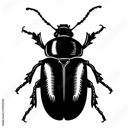 Scarab beetle flat vector icon