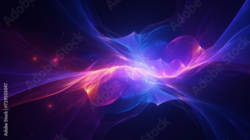 Vibrant neon fractal wallpaper: futuristic abstract art with cosmic elements © touseef