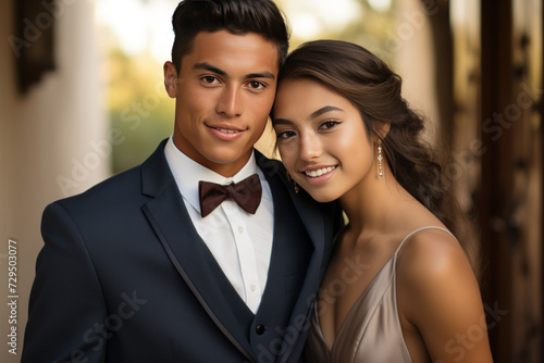 Elegant Young Couple at High School Prom Event
 photo