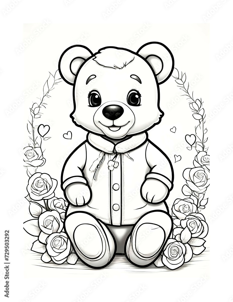 Naklejka premium Little bear coloring page