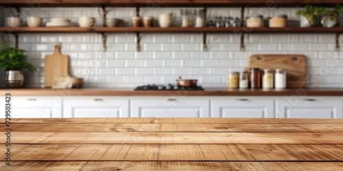 Empty Wooden Kitchen Background With Modern Design And Abundant Natural Light. Сoncept Minimalist Kitchen Design, Light-Filled Space, Wooden Backdrop, Modern Aesthetics © Ян Заболотний