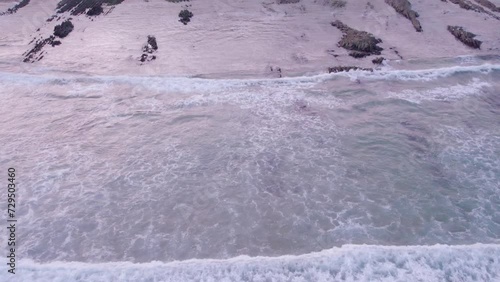 Drone Aerial Atlantic Ocean Seascape and Coastline Cliffs, Shot in Sagres, Algarve, a Worldwide Popular Beach and Nature Destination Region, in South Portugal.