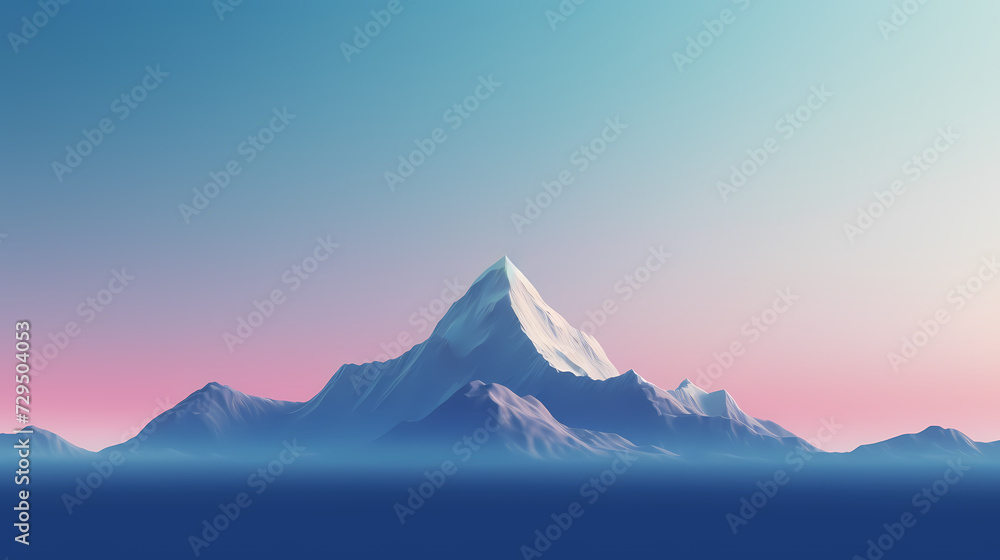 Mountain peak illustration, mountain aerial photography PPT background illustration