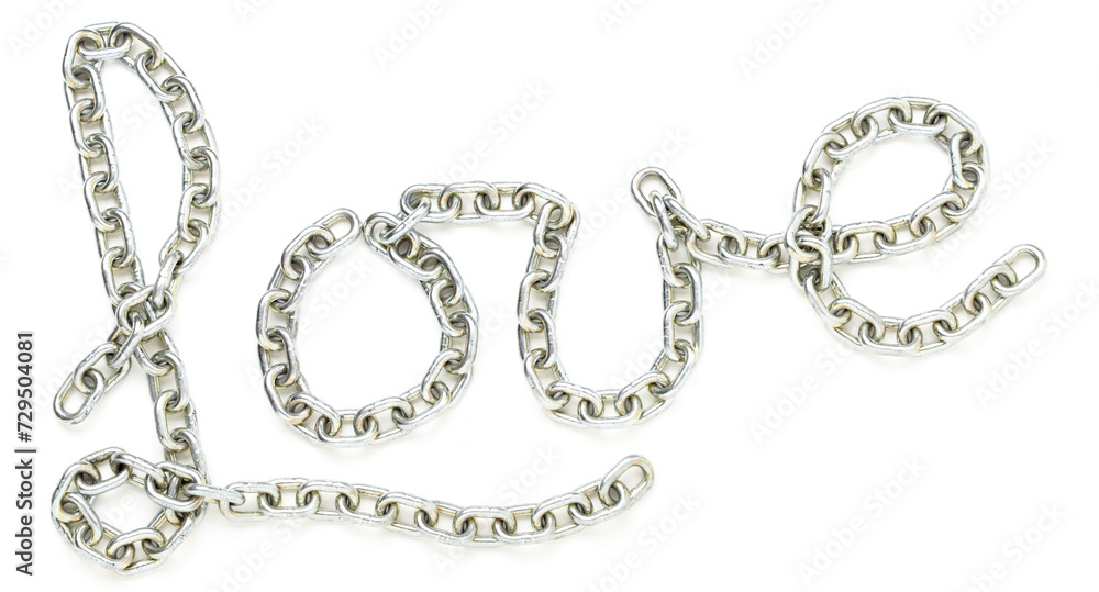 Word Love made with a chain Word Love made with a chain