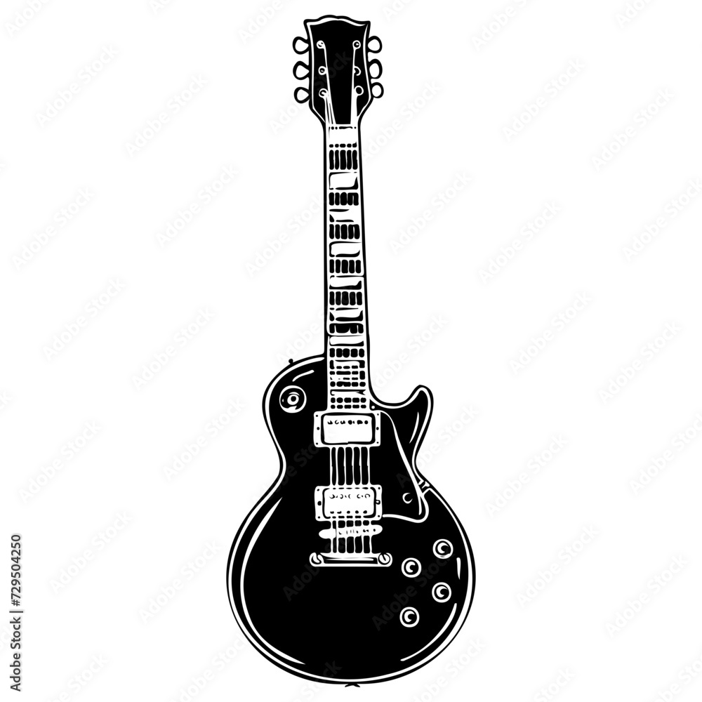 Obraz premium guitar musical instrument flat vector icon for music