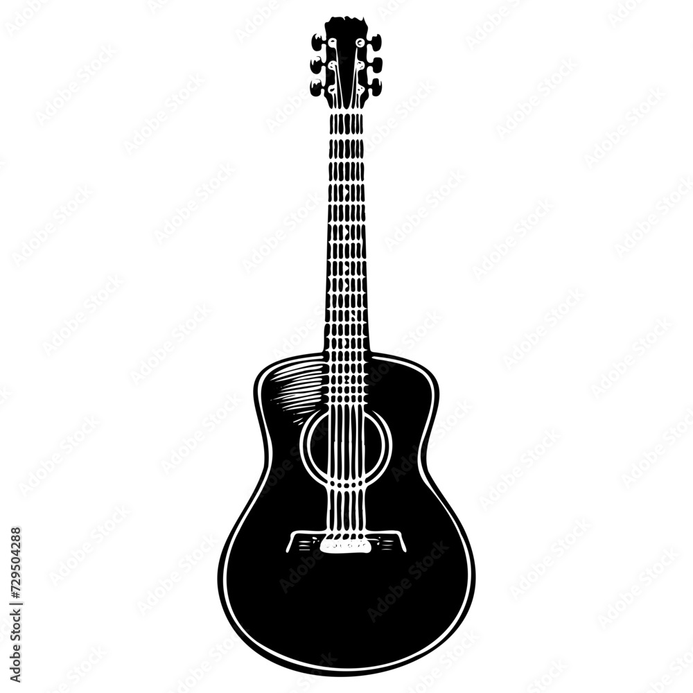 Obraz premium guitar musical instrument flat vector icon for music
