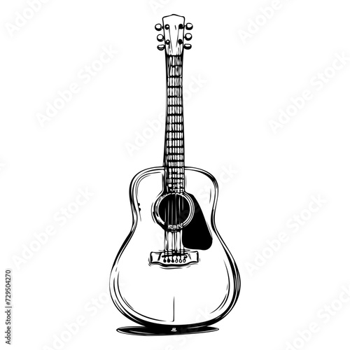 guitar musical instrument flat vector icon for music