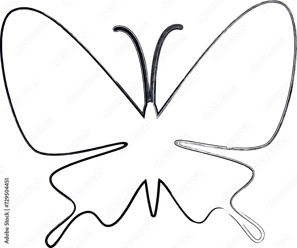 Butterfly doodle drawing and design. Butterfly doodle drawing and design.
