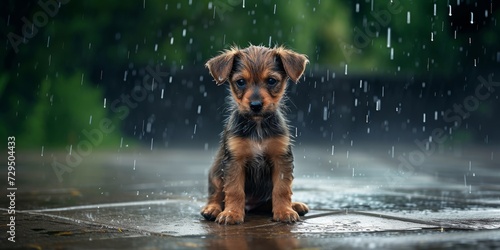 Seeking Shelter And Love  A Lonely  Wet  And Hungry Puppy s Story In The Pouring Rain.   oncept Animal Rescue  Loving Home  Overcoming Adversity  Compassion  Second Chances
