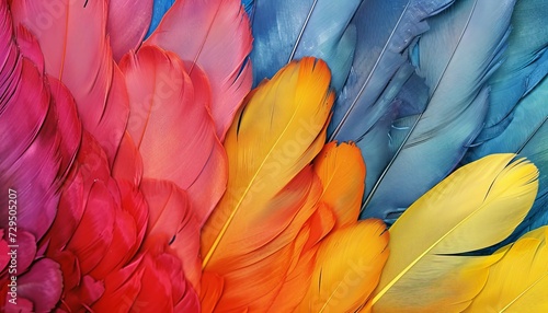 Wallpaper Mural Experience the Vibrant Beauty of Nature - Explore the Artistic Design of Colorful Feathers - Dive into the Rich Texture and Detail of a Unique Wallpaper Torontodigital.ca