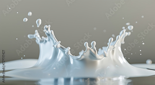 an upside down milk ripple splashing over a gray back