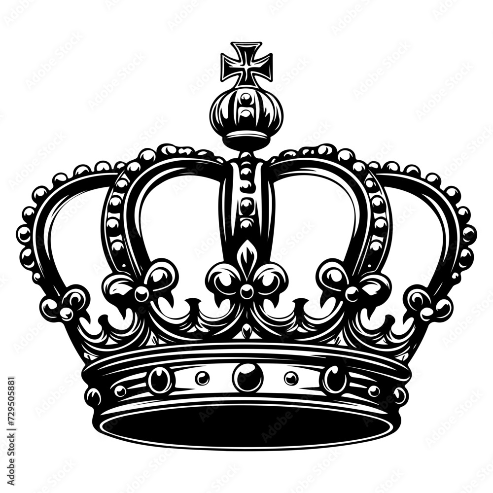 Royal king crown hand drawn sketch Vector illustration Stock Vector ...