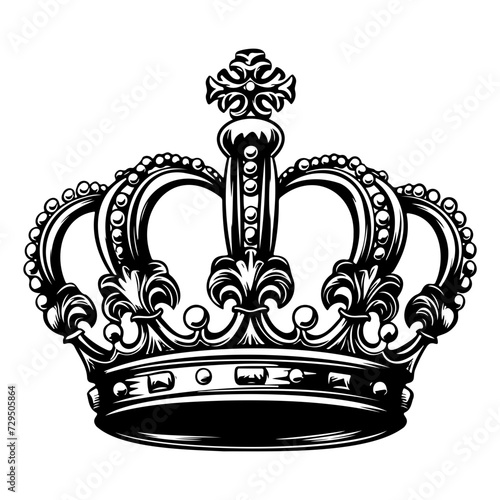 Royal king crown hand drawn sketch Vector illustration