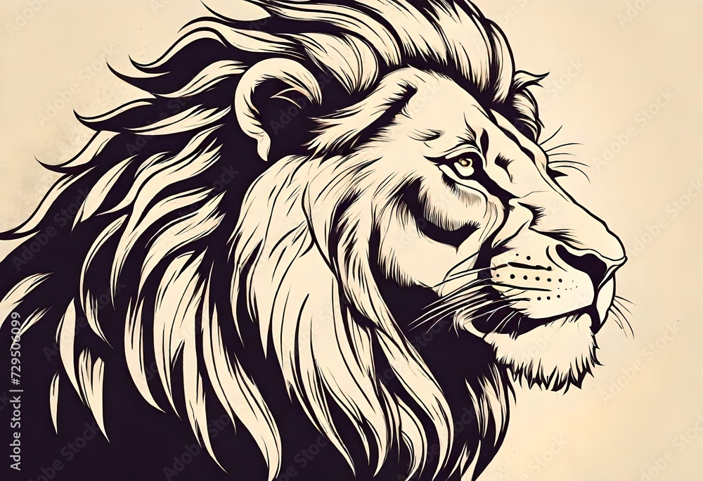 This premium high-quality lion illustration is a beautiful and elegant design for any product