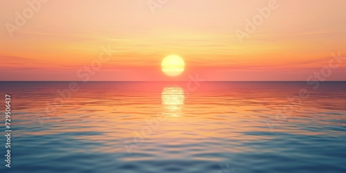 Mesmerizing Moment The Suns Warm Hues Merge With The Tranquil Sea. Сoncept Golden Sunrise, Serene Seascape, Captivating Colors, Nature's Harmony, Tranquil Transitions © Ян Заболотний