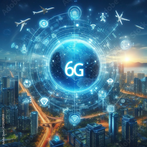 6G network concept, high speed mobile internet