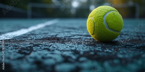 3D Rendering Of Tennis Ball Bouncing Outside The Court. Сoncept Tennis Ball Animation, 3D Rendering, Outdoor Sports, Tennis Court, Bouncing Motion