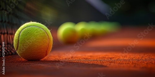 Capturing The 3D Rendering Of A Tennis Ball Bouncing Beyond The Court. Сoncept Sports Photography, Motion Capture, Dynamic Shots, Sports Action, Creative Angles