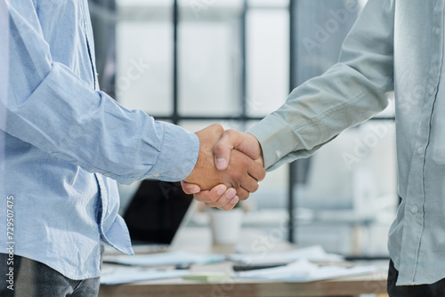 Businessman handshake for teamwork of business merger and acquisition