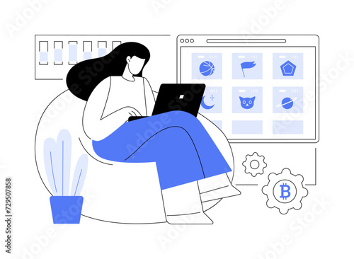 NFT marketplace isolated cartoon vector illustrations.