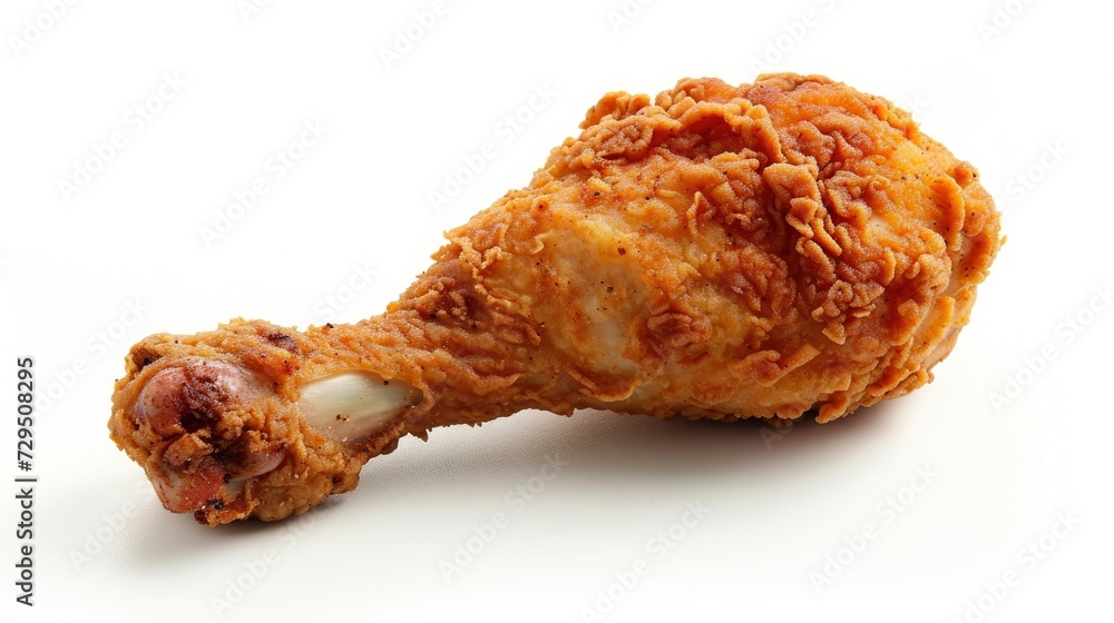 chicken fried leg isolated on white background chicken fried leg isolated on white background