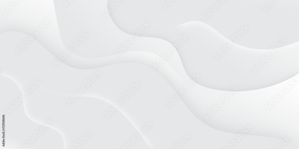 Abstract white and light gray wave modern soft luxury texture with smooth and clean vector subtle background illustration.	 - obrazy, fototapety, plakaty 