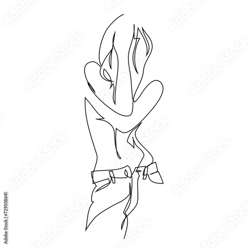 Abstract beautiful female body, continuous line drawing, quick sketch, fashion illustration, woman beauty minimalist, vector illustration