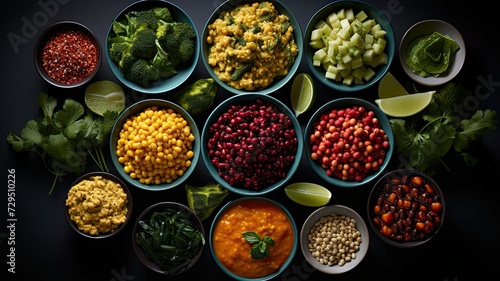 Vegan Bowls and Ingredients Selection