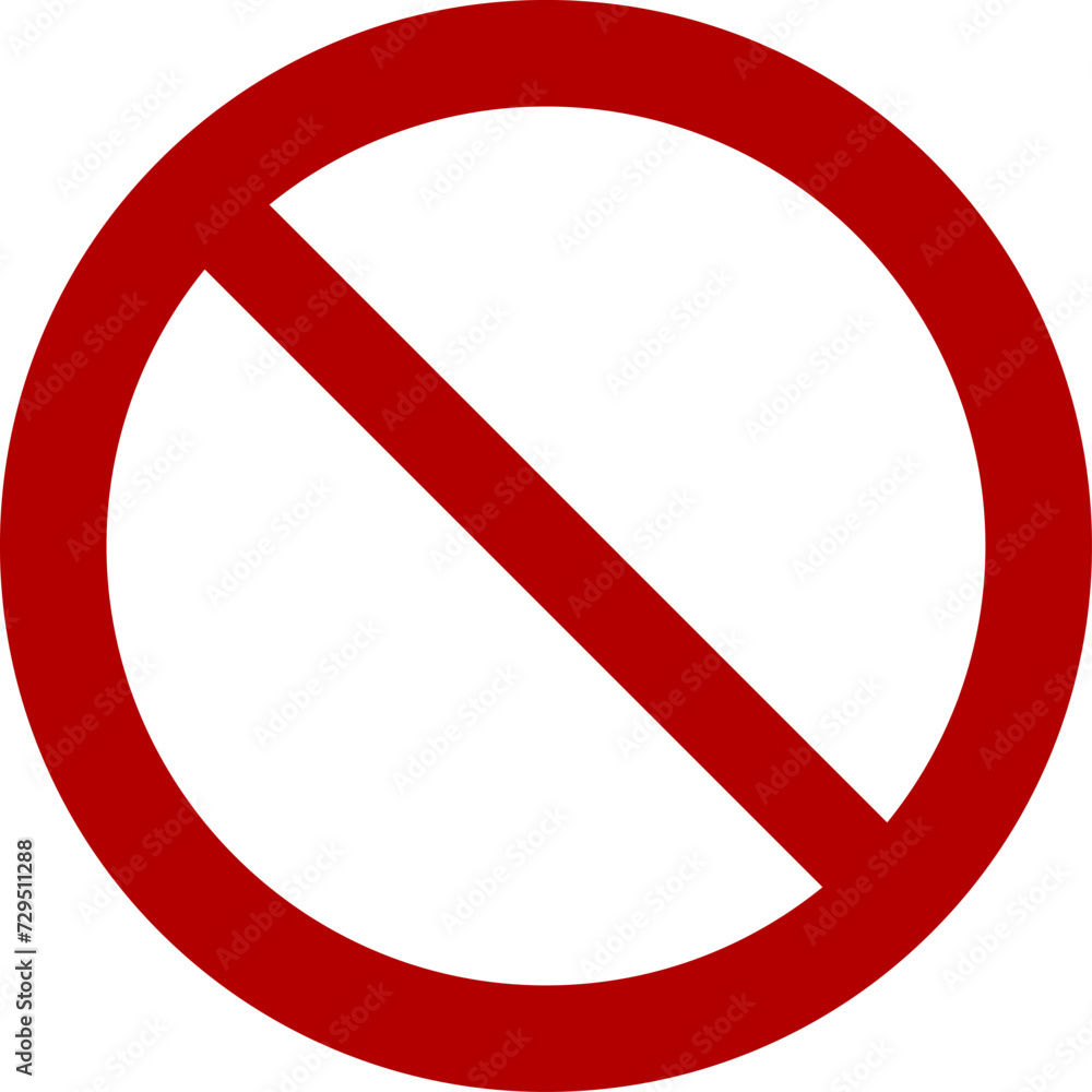 Sign forbidden. No sign. Icon symbol ban. Do Not Enter. Red circle sign stop entry and slash line isolated on transparent background. Mark prohibited. - obrazy, fototapety, plakaty 