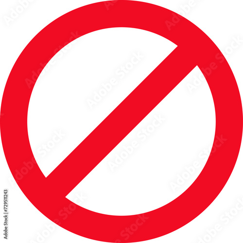 Sign forbidden. No sign. Icon symbol ban. Do Not Enter. Red circle sign stop entry and slash line isolated on transparent background. Mark prohibited.