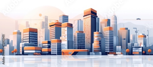3D rendering Smart building construction concept design for urban city illustration. AI generated