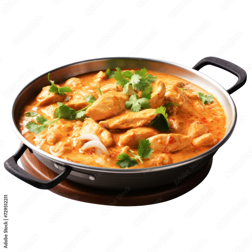 Indian food delicious mix veg curry on white background