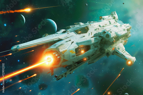 Obraz na plátně Cosmic Sentinel: Advanced Laser Cruiser