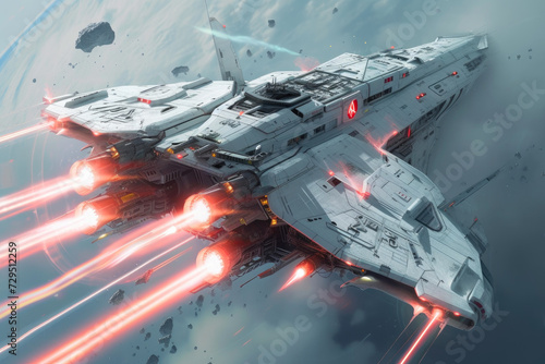 Stampa su tela Interstellar Enforcer: High-Tech Laser Warship