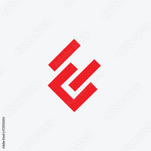letters ec text logo design vector photo